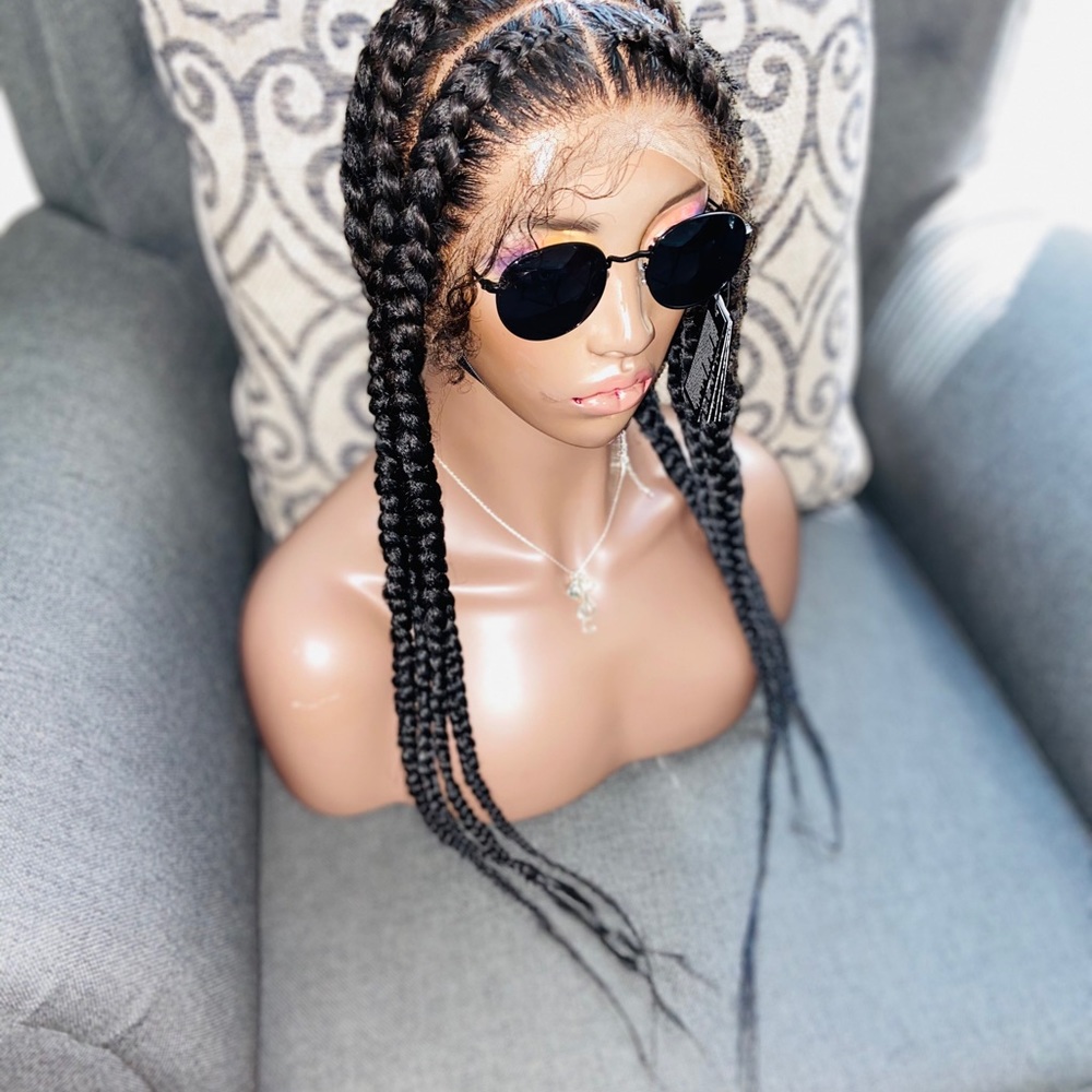 Pop smoke hand braided wig on human hair full lace